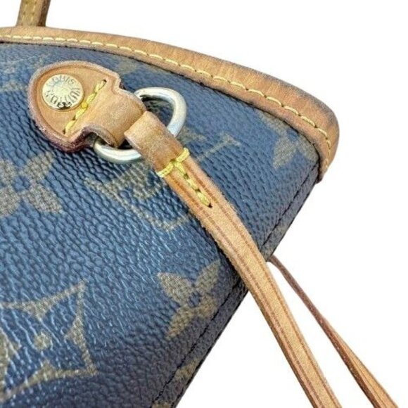 Authentic Louis Vuitton Neverfull PM Monogram Tote Shoulder Bag Brown Tan LV - Picture 10 of 15